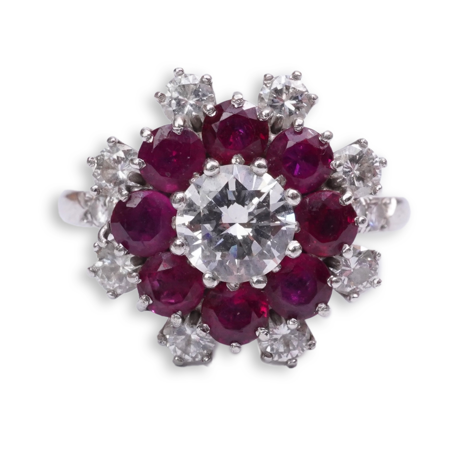 A ruby and diamond ring